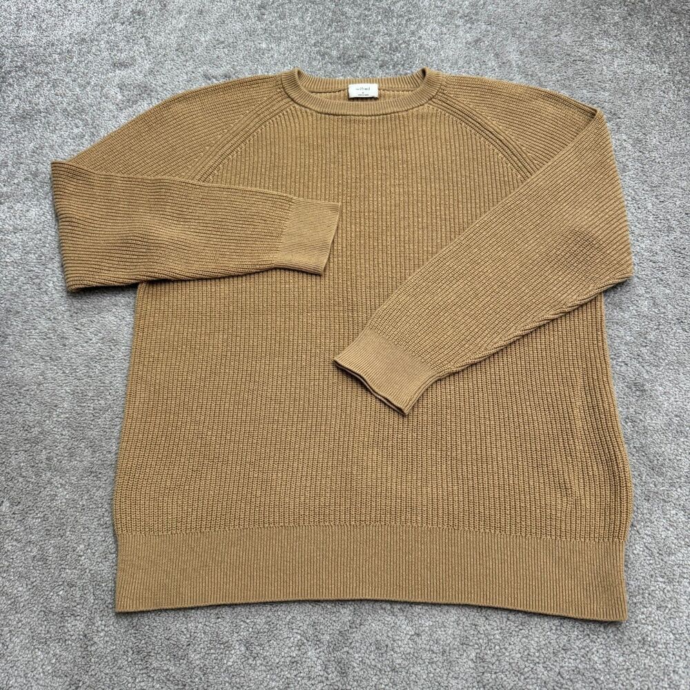 Aritzia Wilfred Crew Neck Pullover Sweater Mens Medium Brown Merino Wool Knit